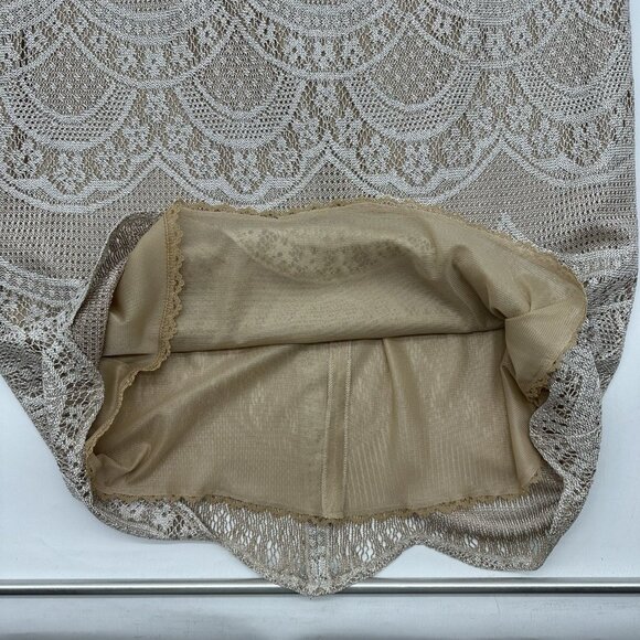 Damianou Size Large Beige Silver Metallic Sleeveless Great Gatsby Flapper Dress - Picture 4 of 9